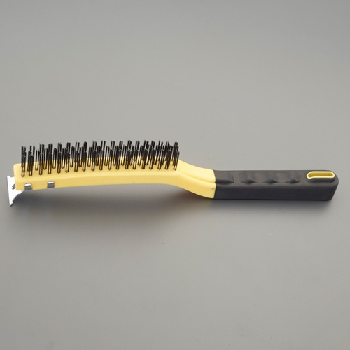 342mm ワイヤーブラシ(ソフトグリップ/カーボンスチール・3列)【EA109BA-91】