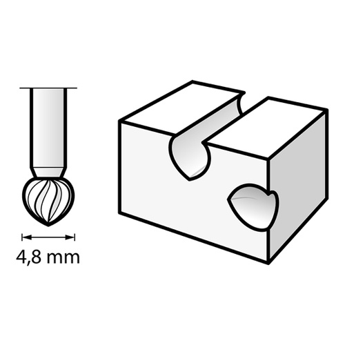 4.8x 4.8mm/3.2mm軸 ロータリーカッター(2本入)【EA818E-427】