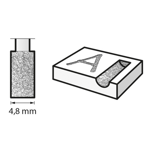 4.8x10.0mm/3.2mm軸 ダイヤモンドバー【EA818E-58A】