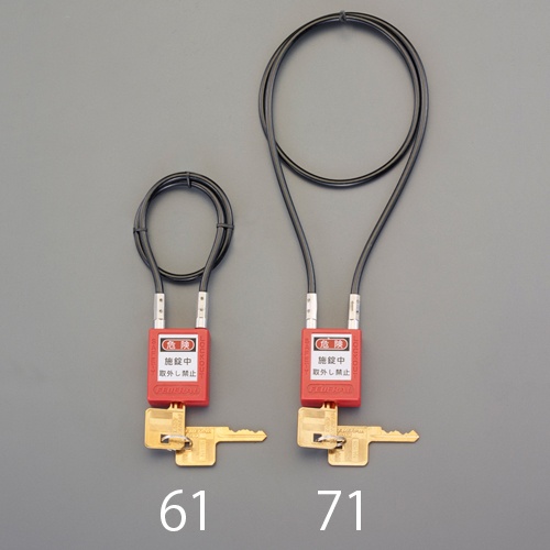 400mm ワイヤー錠(ロックアウト用/赤)【EA983TB-71】