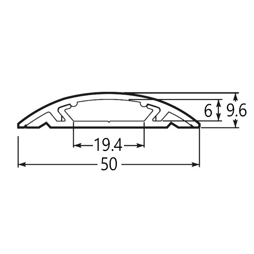 40mmx2m ワゴンモール(薄形/グレー)【EA947HM-322】