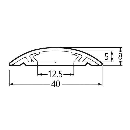 40mmx2m ワゴンモール(薄形/ベージュ)【EA947HM-332】