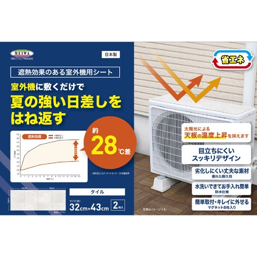 430x320mm 室外機用遮熱シート(タイル柄/2枚)【EA997MZ-61】