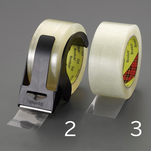 48mmx50m 梱包用透明テープ(カッター付)【EA943KD-2A】