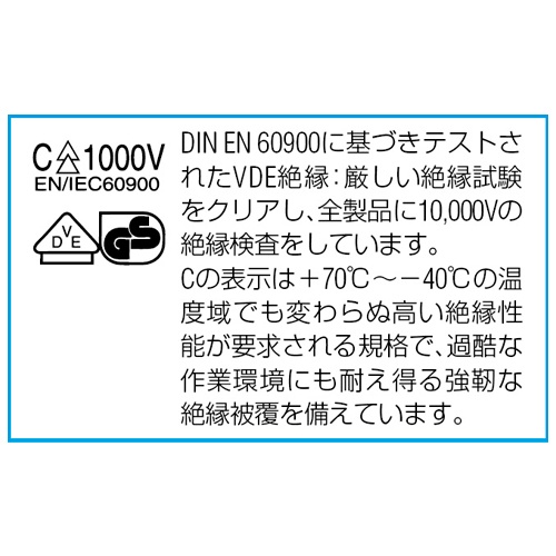 4本組 [＋－]絶縁ドライバー(ステンレス製)【EA560AW-3】