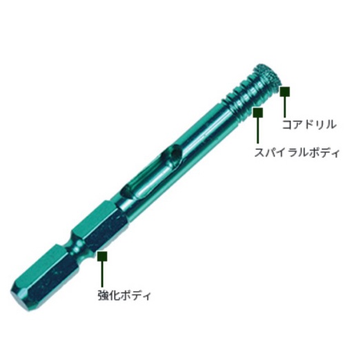 5.0mm ダイヤモンドビット(温式/六角軸)【EA811AT-5.0】