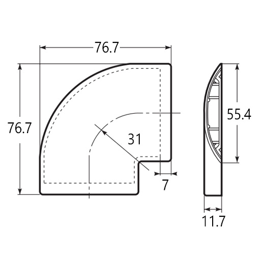 50mm ワゴンモールコーナー(薄形/ベージュ)【EA947HM-333F】