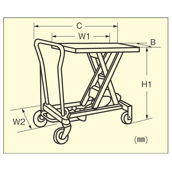 520x1010mm/500kg テーブルリフト【EA520X-12】