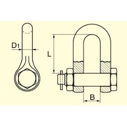 55.0ton 強力型シャックル【EA638NC-16】