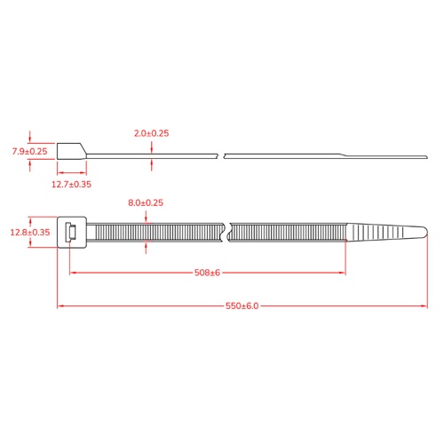 550x 8.0mm 結束バンド(耐候性/10本)【EA475B-55】