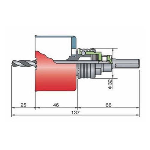 5本組 バイメタルホールソーセット(プラマス用)【EA823ME-201】