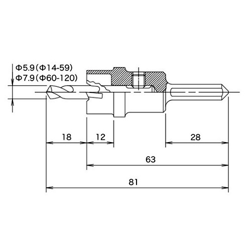 5本組 超硬ホルソーセット【EA823AB-203B】