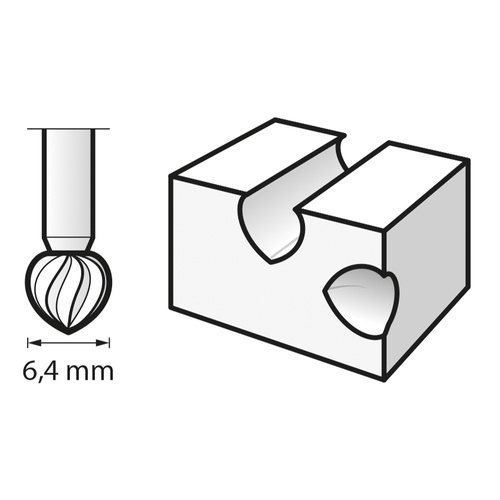 6.4x 9.39mm/3.2mm軸 ロータリーカッター【EA818E-413】
