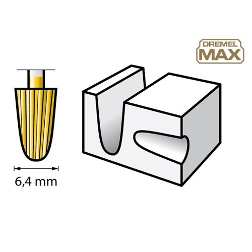 6.4x10.9mm/3.2mm軸 [TiNコート]ロータリーカッター【EA818E-410】