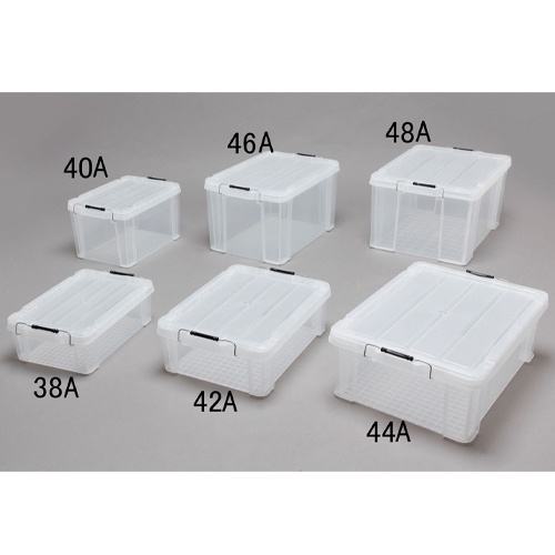 624x450x330mm 収納ケース(バックル付/クリア/3個)【EA506AB-48BA】