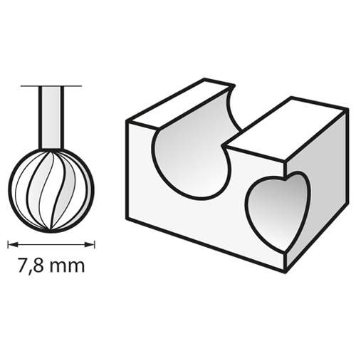 7.8x 7.8mm/3.2mm軸 ロータリーカッター【EA818E-403】