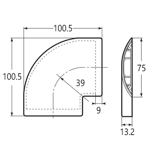 70mm ワゴンモールコーナー(薄形/グレー)【EA947HM-324F】