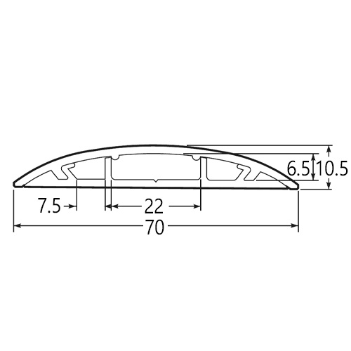 70mmx2m ワゴンモール(薄形/グレー)【EA947HM-324】