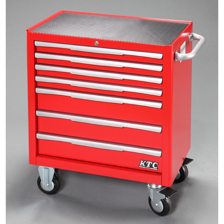 740x470x 910mm/7段 ツールワゴン(レッド)【EA956AB-12】