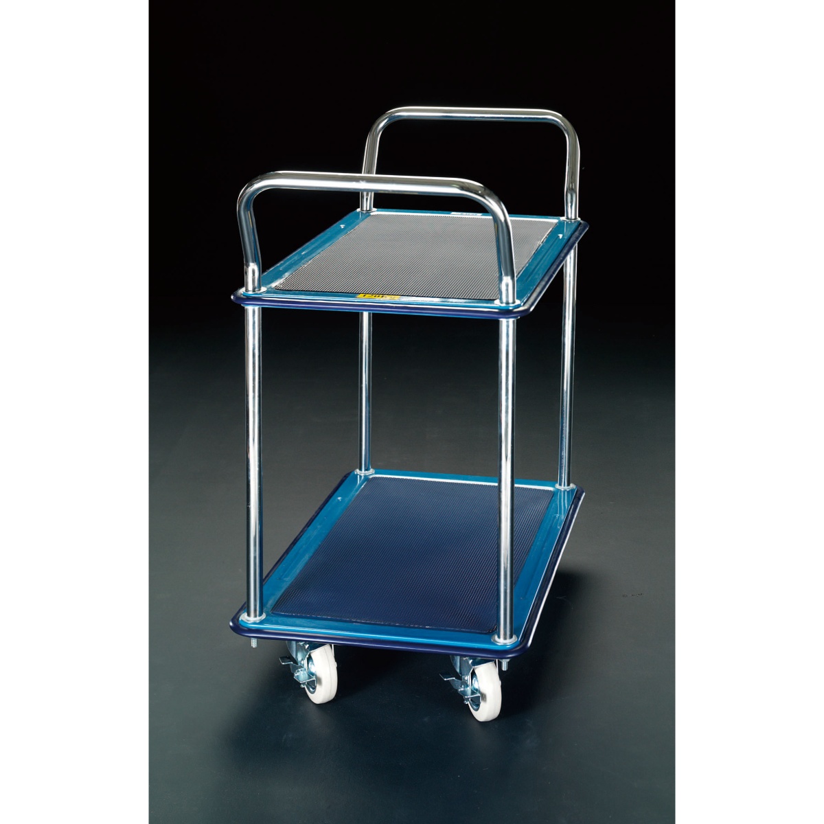 740x480mm/120kg 運搬車(二段式/ブレーキ付)【EA520BE-2】