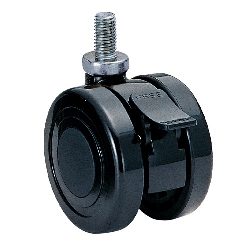 75mm キャスター(ツインホイール/ナイロン/ブレーキ付/SUSネジ)【EA986TA-1175】