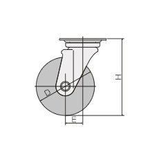 75mm キャスター(自在金具・左ブレーキ付)【EA986PN-86】