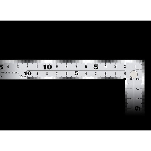 75x150mm 厚手幅広シルバー曲尺(マグネット付)【EA720YV-21】