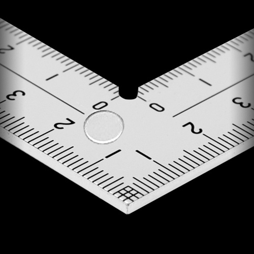 75x150mm 厚手幅広シルバー曲尺(マグネット付)【EA720YV-21】