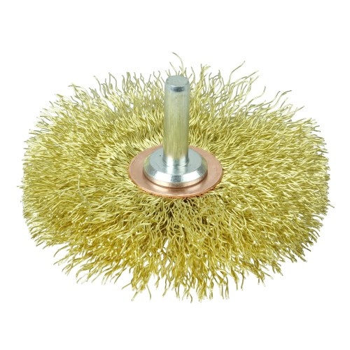 76mm/6.35mm軸 軸付ブラシ(平型/真鍮製)【EA819BP-21】