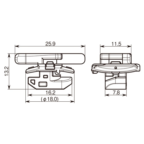 8.0mm 結束バンド用ベース(アルミフレーム用/100個)【EA475GH-53】