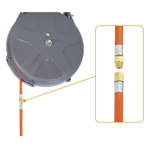 8.0mmx10m エアーホースリール(自動巻取)【EA124BJ-6B】