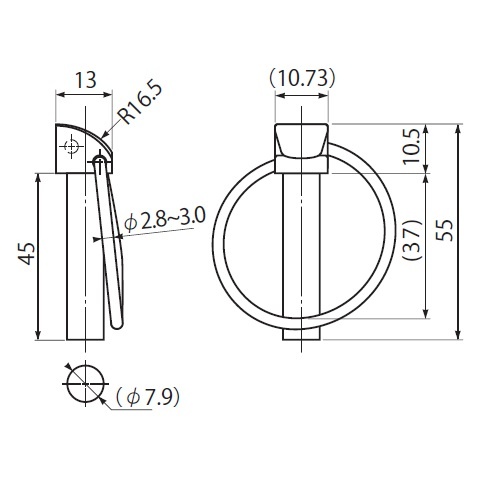 8.0x45mm リンチピン(三価ホワイト/3本)【EA949PL-8】