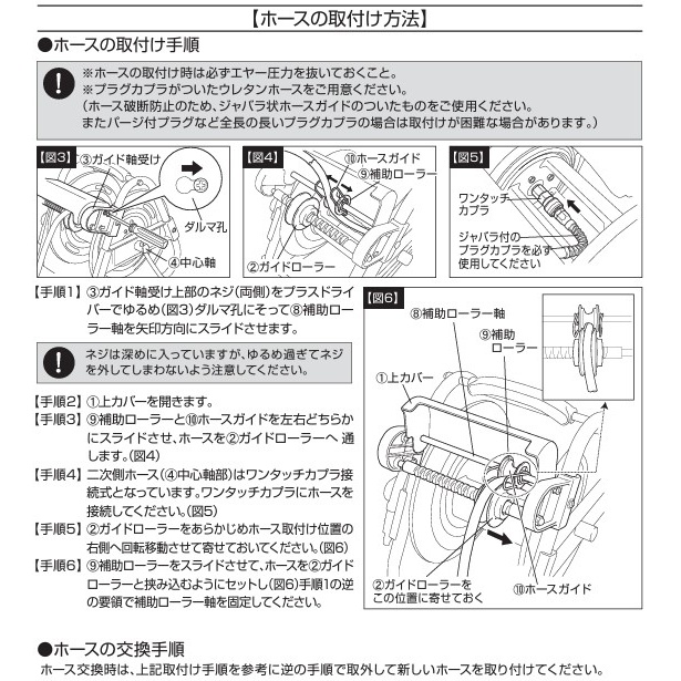 8.5mmx20m エアーホースリール(ウレタン製)【EA124BA-2B】
