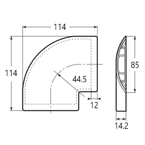 80mm ワゴンモールコーナー(薄形/グレー)【EA947HM-325F】