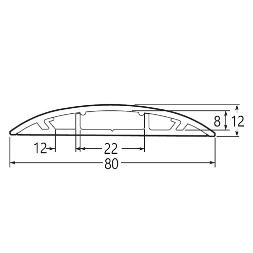 80mmx2m ワゴンモール(薄形/ベージュ)【EA947HM-335】
