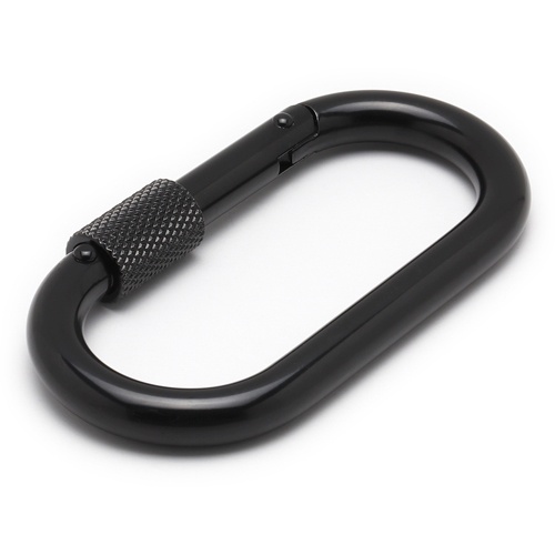 89x36x10mm カラビナ(スチール製/安全環付/黒)【EA638JW-16】