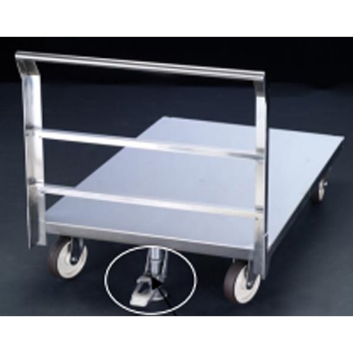 900x600mm/500kg 運搬車(ブレーキ付/ステンレス製)【EA520BS-11】