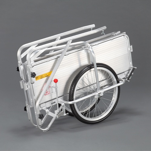 900x600mm折畳リヤカー(アルミ製/ノーパンク/ブレーキ付)【EA520AG-31】