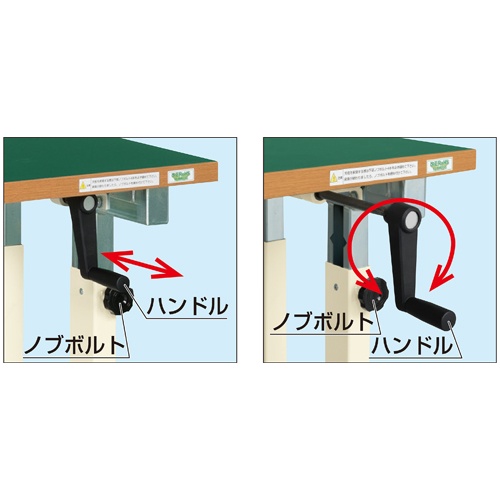 900x750x680-1080mm/300kg 作業台/ハンドル式【EA956SA-91】
