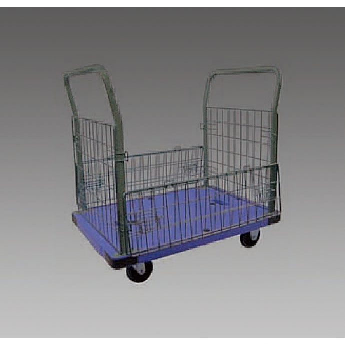 914x600mm/300kg 運搬車(メッシュカゴ付/樹脂製)【EA520B-56】