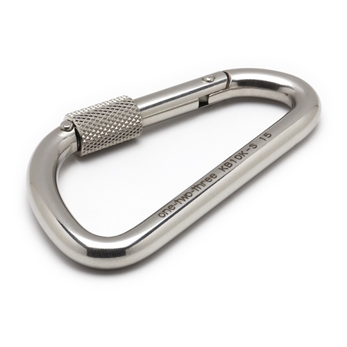 94x40x10mm カラビナ(ステンレス製/安全環付)【EA638JS-12】