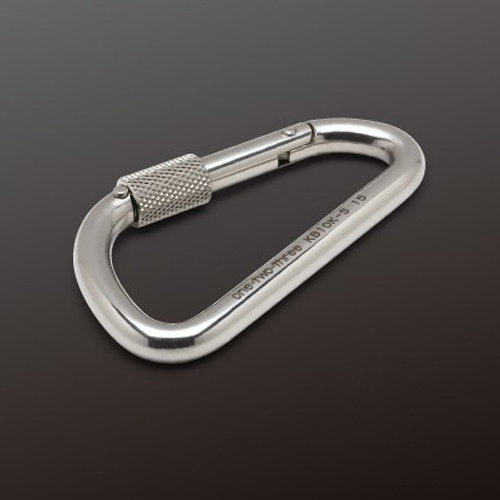 94x40x10mm カラビナ(ステンレス製/安全環付)【EA638JS-12】