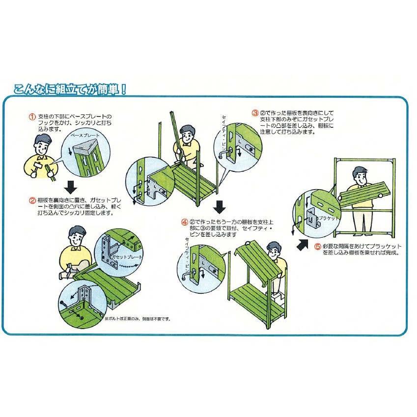 950x620x1800mm/4段 スチール棚【EA976C-34】