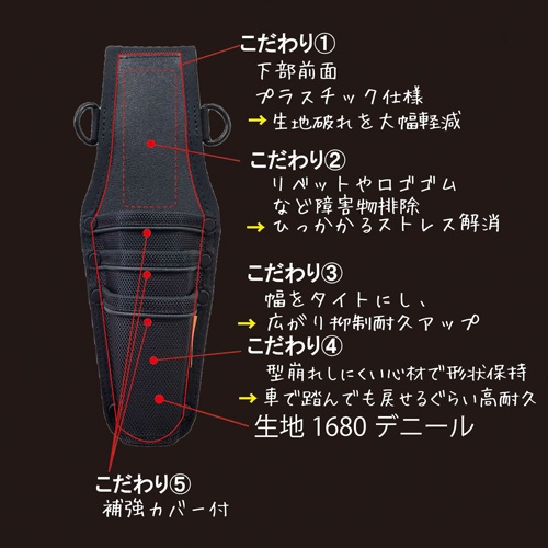 95x270mm ペンチホルダー(2段ホック付)【EA925BK-1】