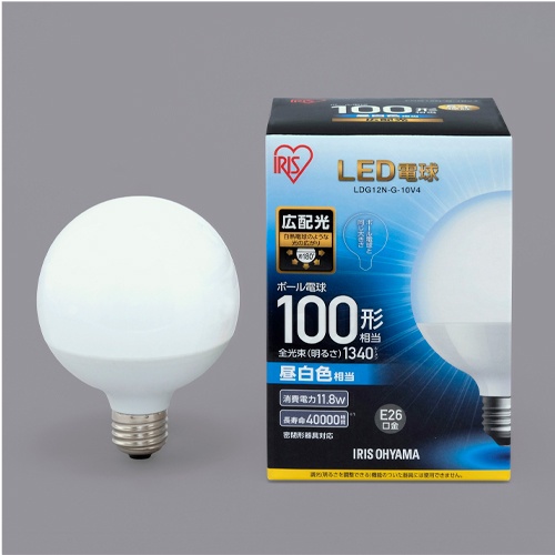 AC100V/11.8W/E26 電球/LED(ボール・昼白色)【EA758XP-63】