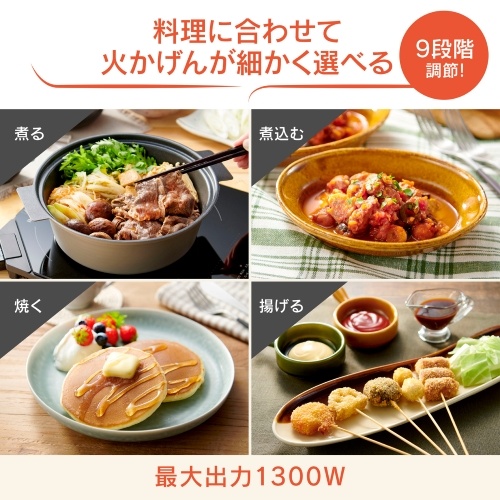 AC100V/1300W 305x365x30mm IH調理器【EA763AK-21D】