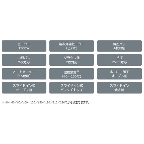 AC100V/1300W オーブントースター【EA763AL-61B】