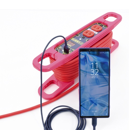 AC100V/15Ax10m コードリール(車載コンセント対応)【EA815GV-26】