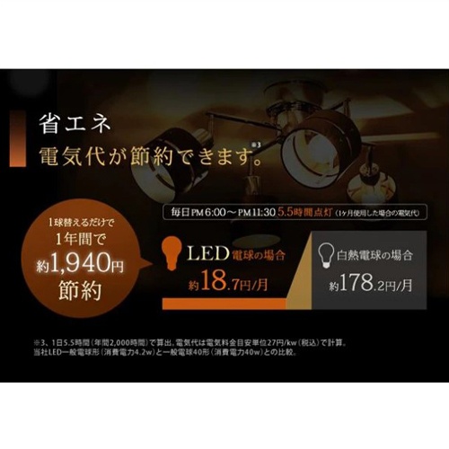 AC100V/3.5W/E26 電球/LED(電球色)【EA758XP-17】