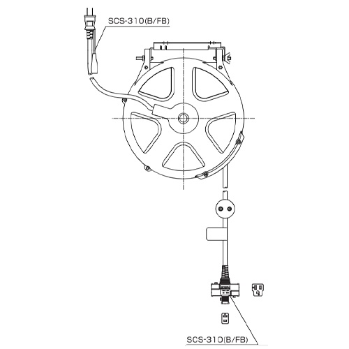 AC125V/ 6Ax 10m コードリール(自動巻)【EA815SS-6A】